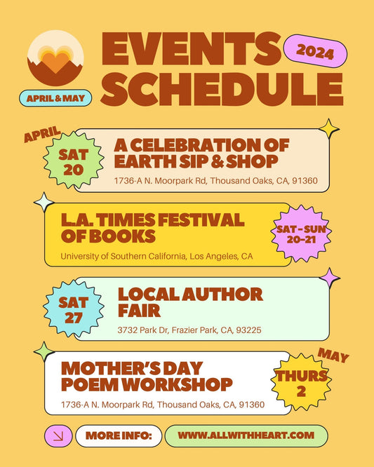 Our Upcoming April and May Events - All With Heart