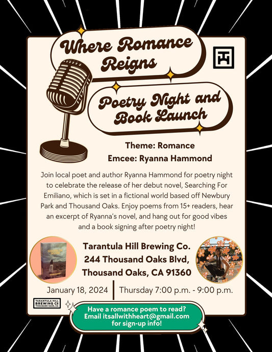 Poetry Night & Book Launch Event 1/18/24 - All With Heart