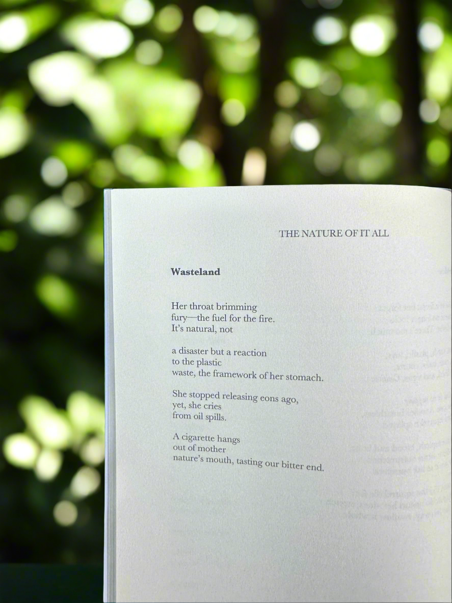 A poem titled “Wasteland” from the book The Nature of It All.
